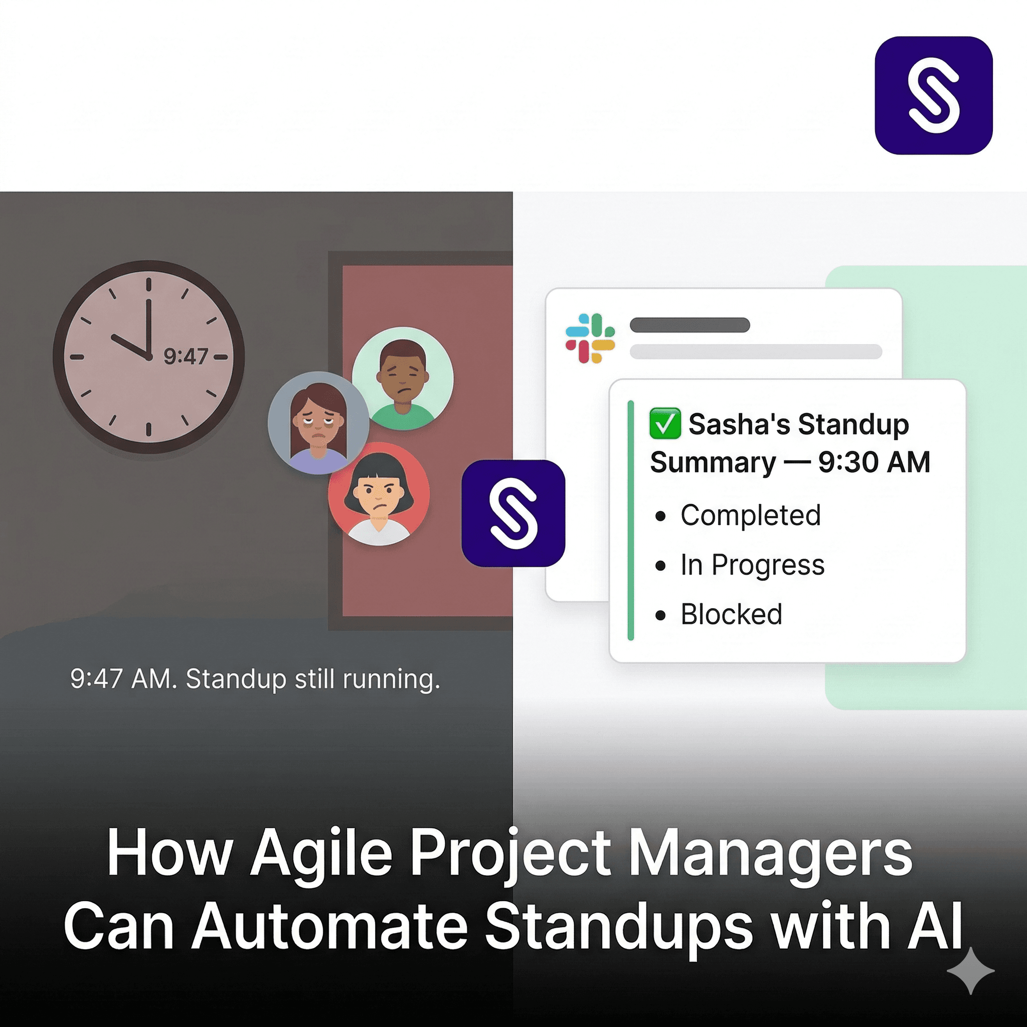 Agile project manager automating daily standups with AI standup tool Scrummer